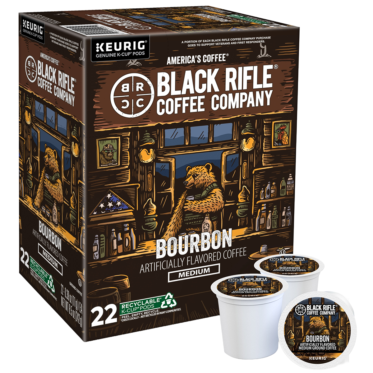 Bourbon Coffee, K-Cups - 22Ct
